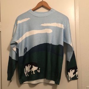Oversized Cow Print Sweater